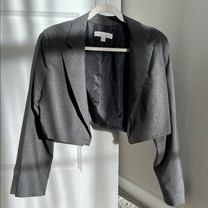 Gray Women's Cropped Blazer
